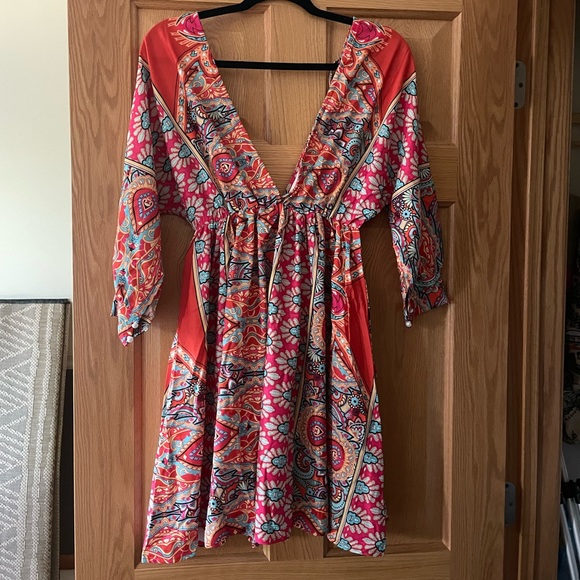 Bright Boho Babydoll Mini Dress - Picture 8 of 9